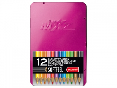 MXZ Tin 12 Triple Soft Feel Coloured Pencils 6514M12